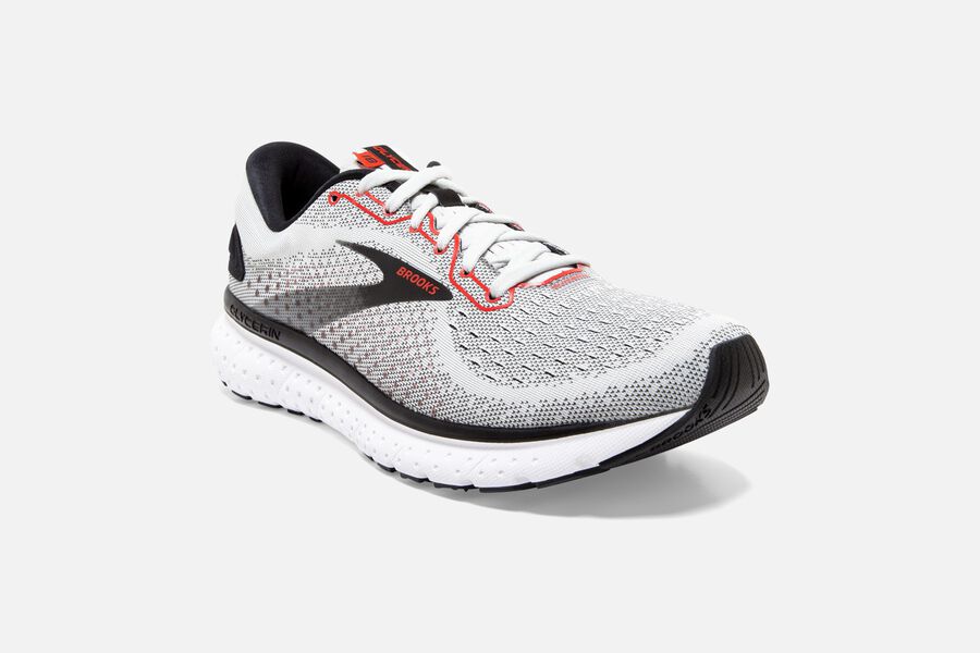 Glycerin 18 Road Brooks Running Shoes NZ Mens - White/Black - ABGRCU-658